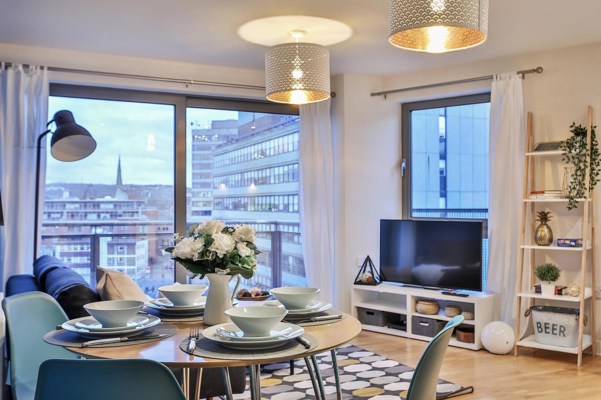 Skyview Apartment By Noknokstay - City Centre With Parking - Group, Family, Business Sheffield Exterior foto