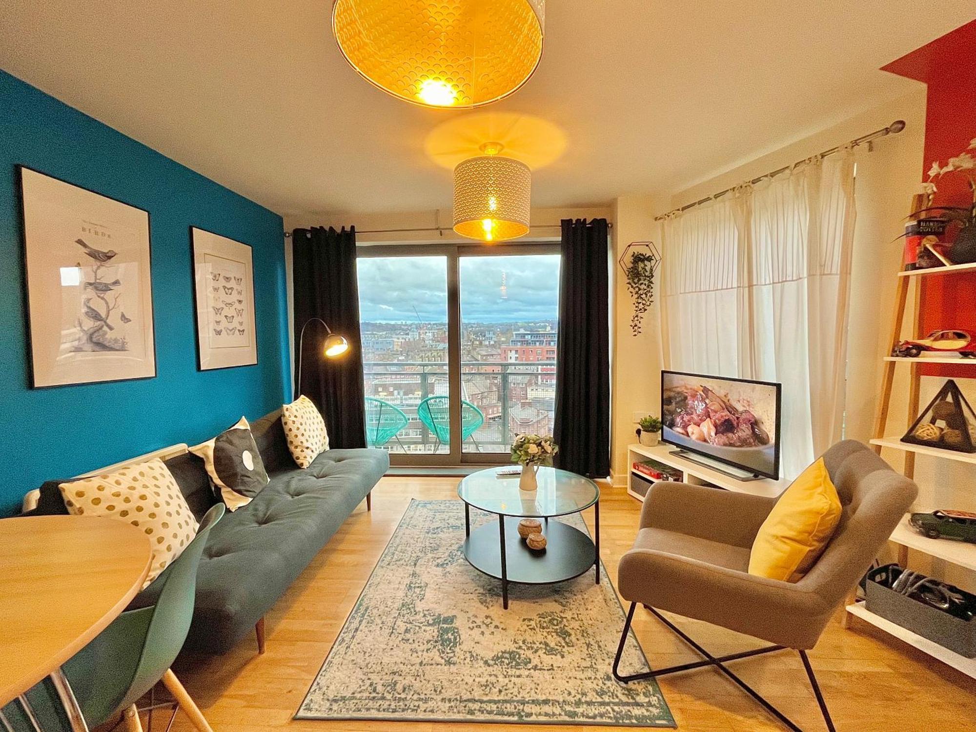 Skyview Apartment By Noknokstay - City Centre With Parking - Group, Family, Business Sheffield Exterior foto