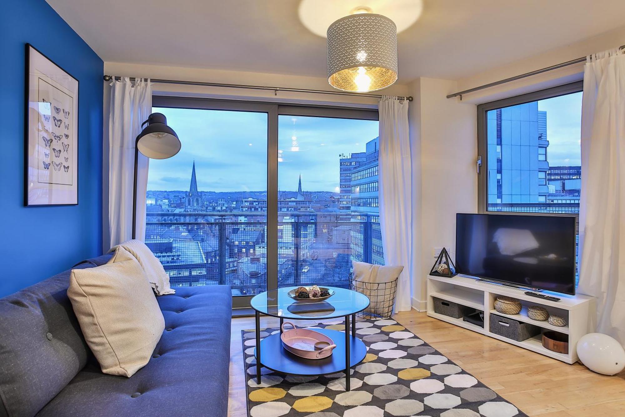 Skyview Apartment By Noknokstay - City Centre With Parking - Group, Family, Business Sheffield Exterior foto